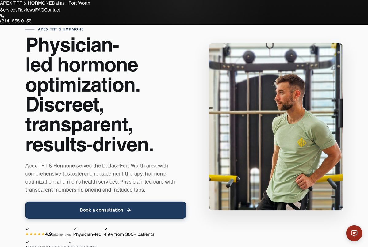 Apex TRT & Hormone — live SeldonFrame workspace