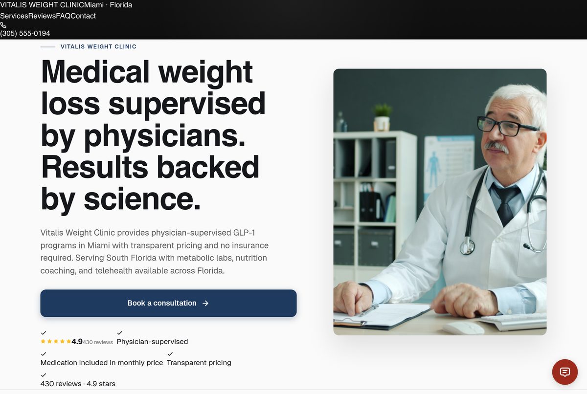 Vitalis Weight Clinic — live SeldonFrame workspace